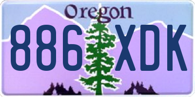 OR license plate 886XDK