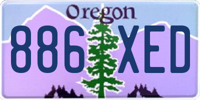 OR license plate 886XED