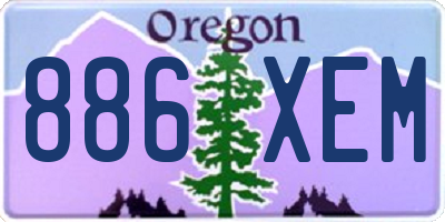 OR license plate 886XEM