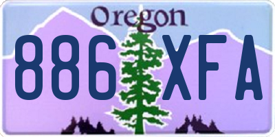 OR license plate 886XFA