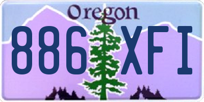 OR license plate 886XFI