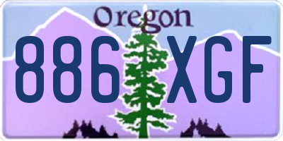 OR license plate 886XGF