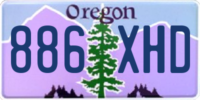 OR license plate 886XHD