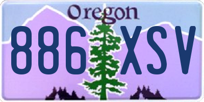 OR license plate 886XSV