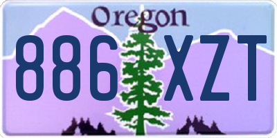 OR license plate 886XZT