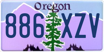 OR license plate 886XZV