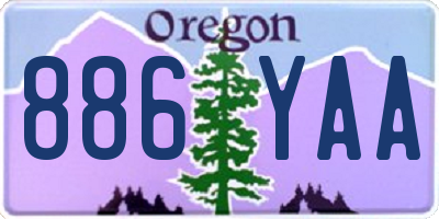 OR license plate 886YAA
