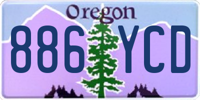 OR license plate 886YCD