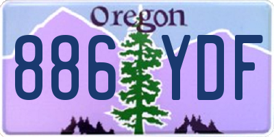 OR license plate 886YDF