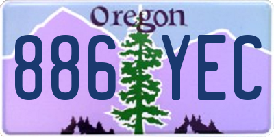 OR license plate 886YEC