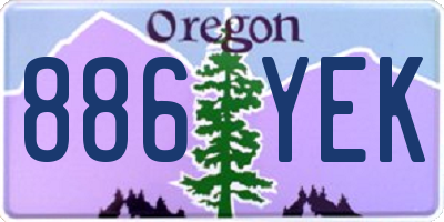 OR license plate 886YEK