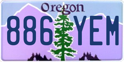 OR license plate 886YEM