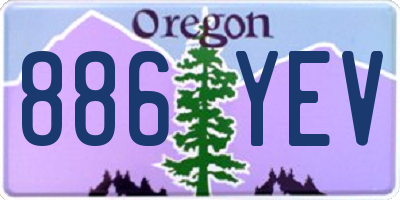 OR license plate 886YEV