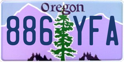 OR license plate 886YFA
