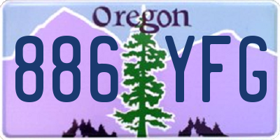 OR license plate 886YFG