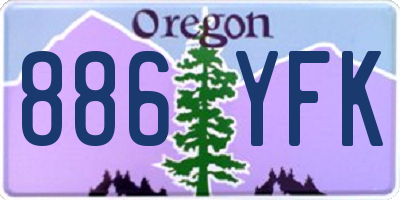 OR license plate 886YFK
