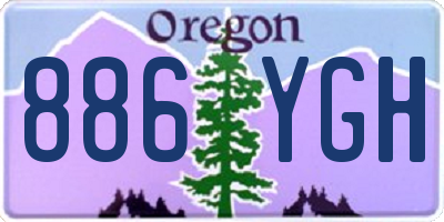 OR license plate 886YGH