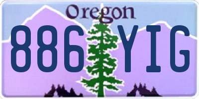 OR license plate 886YIG