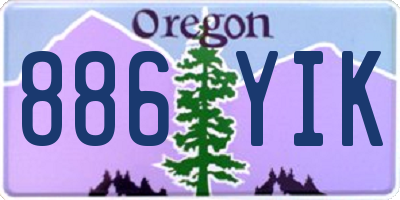 OR license plate 886YIK
