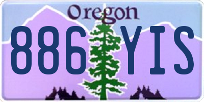 OR license plate 886YIS