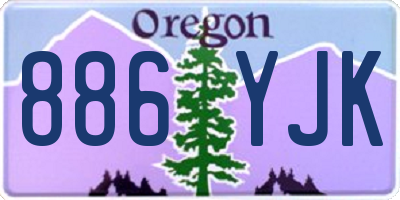 OR license plate 886YJK