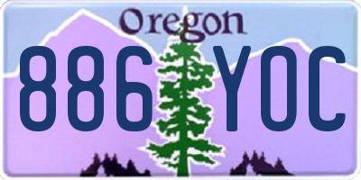 OR license plate 886YOC