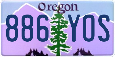 OR license plate 886YOS