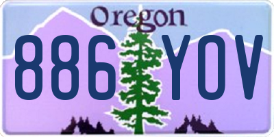 OR license plate 886YOV