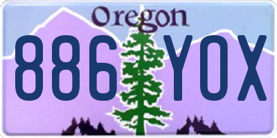 OR license plate 886YOX