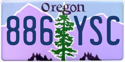 OR license plate 886YSC