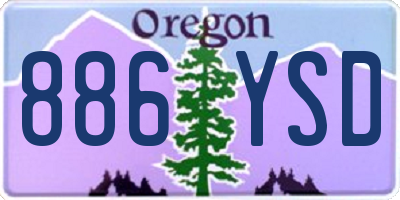 OR license plate 886YSD