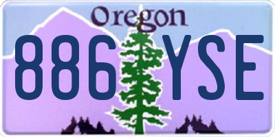 OR license plate 886YSE