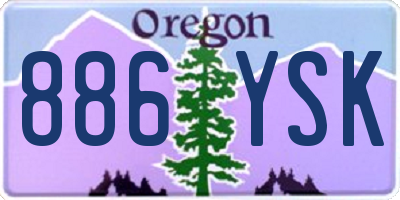 OR license plate 886YSK