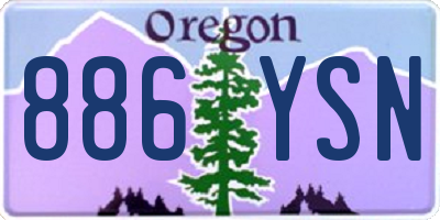 OR license plate 886YSN