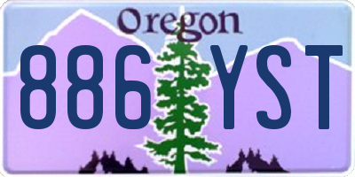 OR license plate 886YST