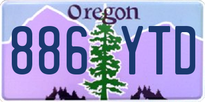OR license plate 886YTD