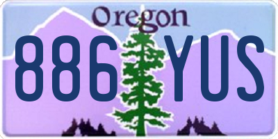 OR license plate 886YUS