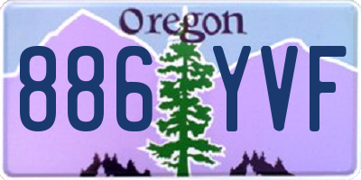 OR license plate 886YVF