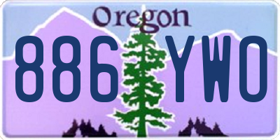 OR license plate 886YWO
