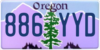 OR license plate 886YYD