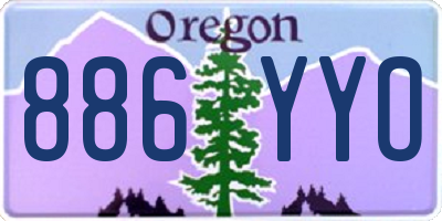 OR license plate 886YYO