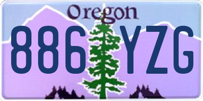 OR license plate 886YZG
