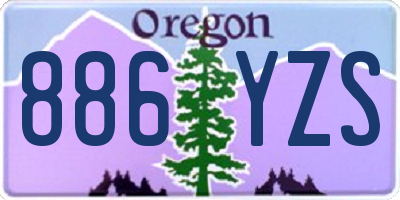 OR license plate 886YZS