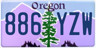 OR license plate 886YZW