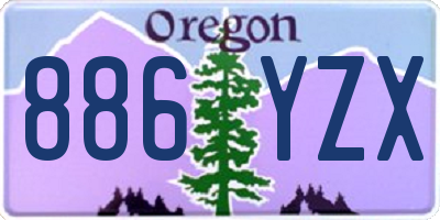 OR license plate 886YZX