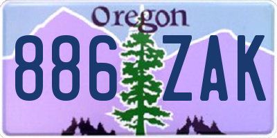 OR license plate 886ZAK