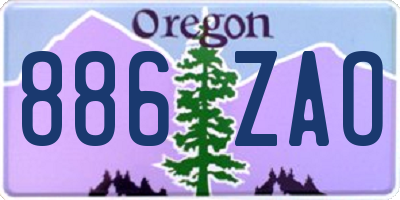OR license plate 886ZAO
