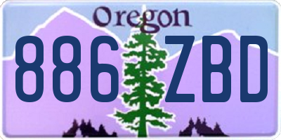OR license plate 886ZBD