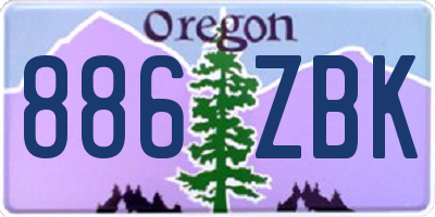 OR license plate 886ZBK