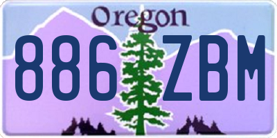 OR license plate 886ZBM